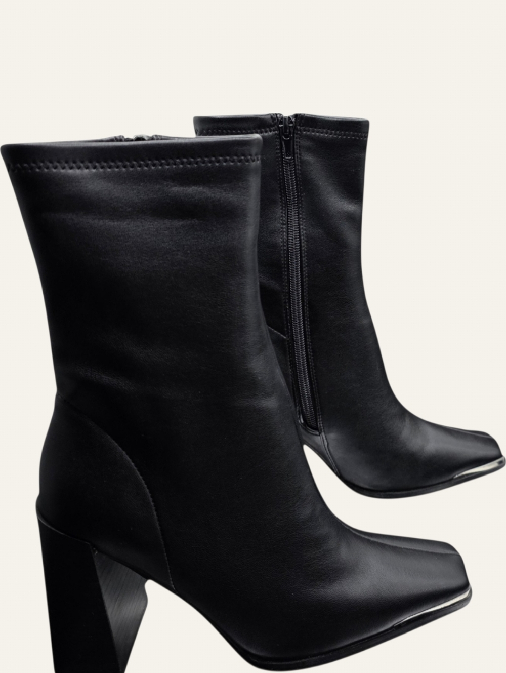 Black Square Toe Block Heel Ankle Boots NWT Chinese Laundry 6 Minimal